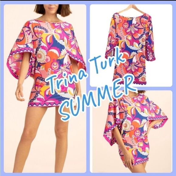TRINA TURK Sevilla Tunic Beach pool Cover Up sz Xlarge